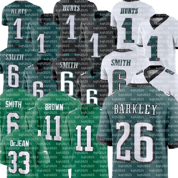 Saquon Barkley eagles Jersey Cooper DeJean AJ Brown DeVonta Smith Jason Kelce Brian Dawkins Reed Blankenship Randall Cunningham Quinyon Mitchell Football Jerseys