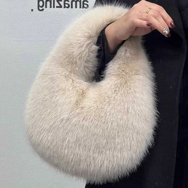 Faux Fur Ladies Shoulder Bag Soft Plush Womens Evening Tote Handbag Womens CluTCh Fluffy Crossbody Bag Z250815