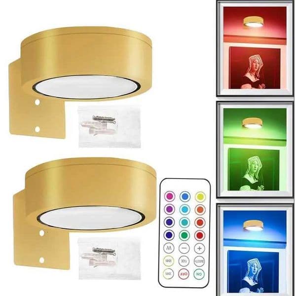13-Color RGB Magnetic LED Wall Sconce Lights Wall Mounted Lamp with Remote Control Painting Art Display Light Dimmable X250815