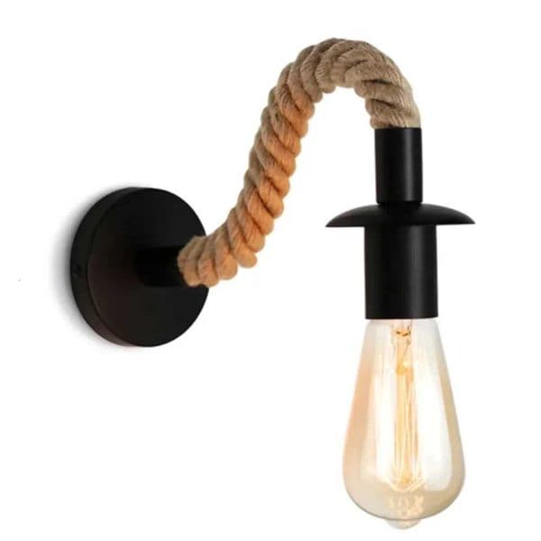 Hot Sale E27 Edison Bulb Iron Wall Lamp Indoor Loft Wall Lights Vintage Led Hemp Rope Industrial Decor Wall Light for Home X250815