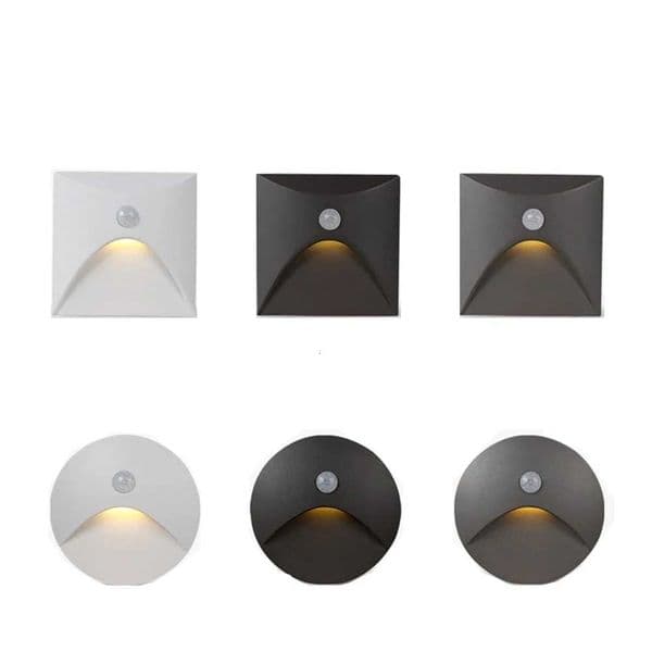 100-240V 3W Waterproof Recessed LED Wall Lamp with PIR Motion Sensor for Staircase Way Light Step Corridor Fence Ladder Nightlight X250815