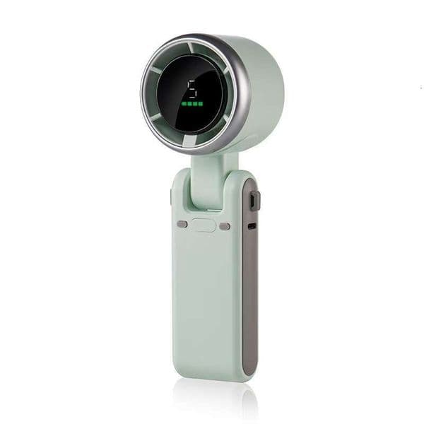 High-End Handheld Mini USB Folding Electric Fan 5-Speed Adjustable Neck Hanging Desktop Fan