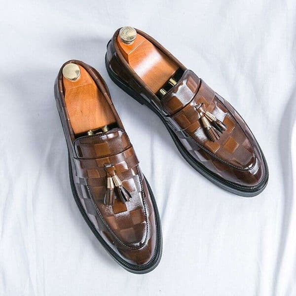 Tassel Pendant Leather Business Formal Wear 46 Casual Loafers Soft Soled Men's Wedding Groom Shoes Size 47