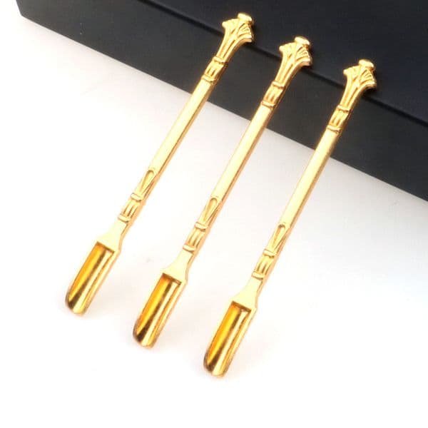 Smoking Pipes Luxury gold metal snuff bottle mini shovel spoon micro adjustment shovel pipe accessories gold cigarette nail spoon cigarette nail