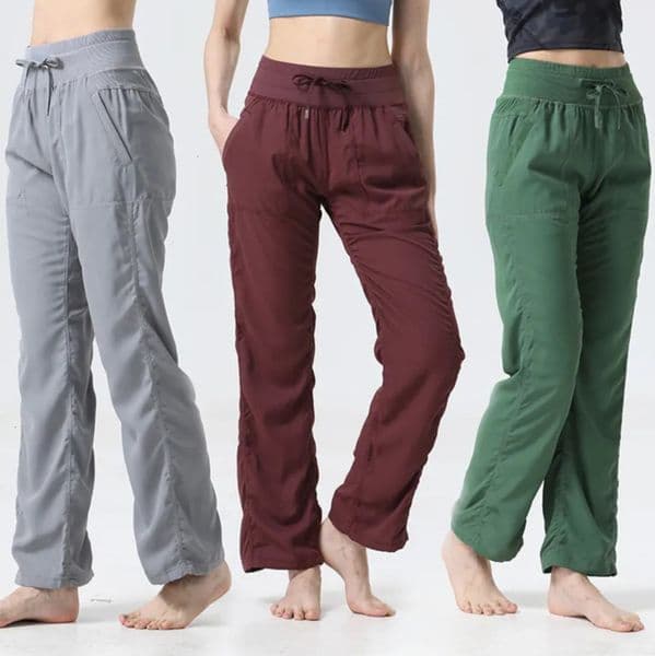 2025 Womens Dance Studio Pant Loose Workout Mid Waist Sports For Women Casual Gym Yoga Long Wide Leg Pants Trousers PZX