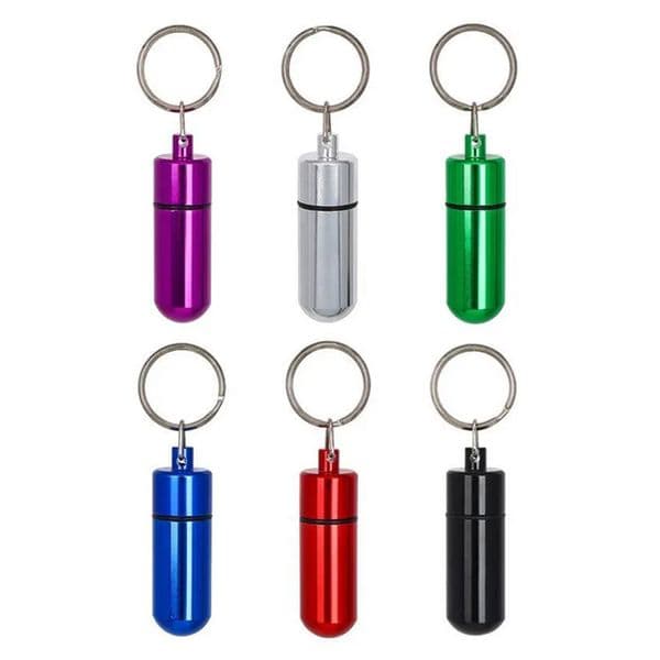 Portable Metal Container Jar Smoking Accessories With Keychain Herb Tobacco Telescopic Spoon Wax Tool Storage Bottle Stash Case