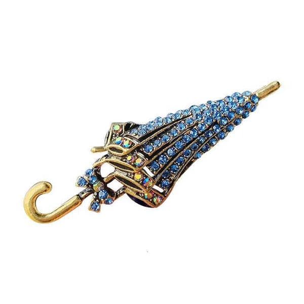 Creative Exquisite Rhinestone Cartoon Umbrella Brooches For Women Men Elegant Clothing Suit Coat Pins Accessories Party Jewelry XJ250815
