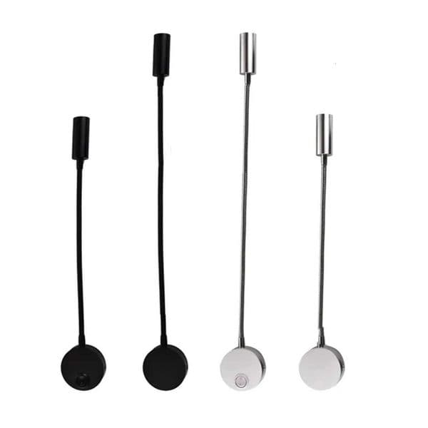 140cm Long Gooseneck 3W LED Wall Light Bedside LED Wall Lighting Black Switch Hose AC90-260V 110V 220V Reading Lights Book Lamp X250815
