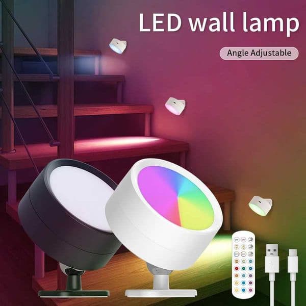 Rechargeable Wall Light with Remote 360 Rotation Cordless Wall Mount Light Touch Dimmable Wall Lamp for Bedroom Bedside Hallway X250815