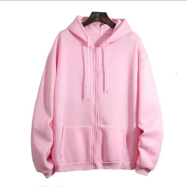 Thickened FleeceLined Hooded Sweatshirt AutumnWinter Style Loose Fit Solid Color Top Jacket For Cold Weather Scenario 250814