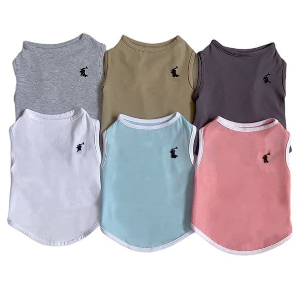 Designer Dogs Clothes Luxury Dog Shirt Vest Lightweight Stretchy Dog T-Shirts Soft Cool Sleeveless Vests Breathable Clothes for Puppy Kitty Cats Small Dogs XS Y363