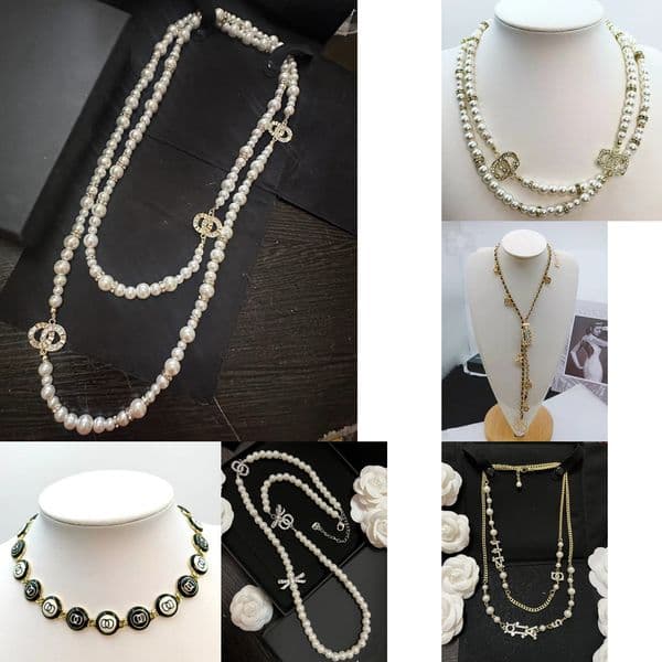 Classic Fashion Dia Pendant Designer High Quality Pearl Chain Women's Necklace Wedding & Festival Jewelry Gift