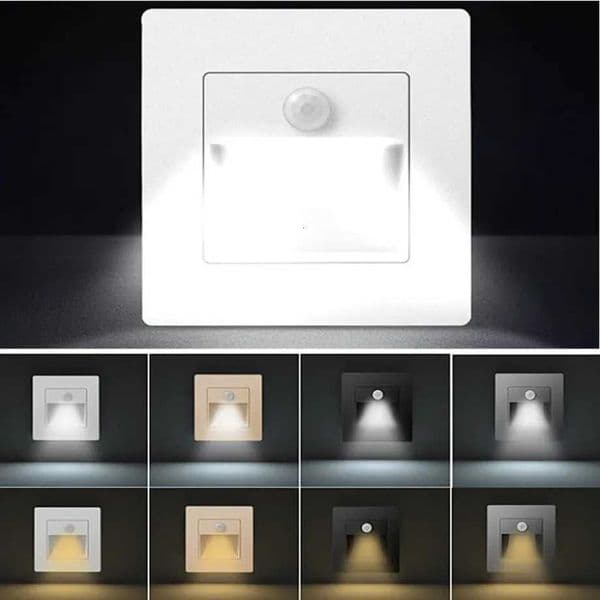 Infrared Motion Sensor Night Light Indoor Outdoor Stair Step Wall Lamp 3W Recessed LED Step Light Staircase Bedroom Decoration X250815