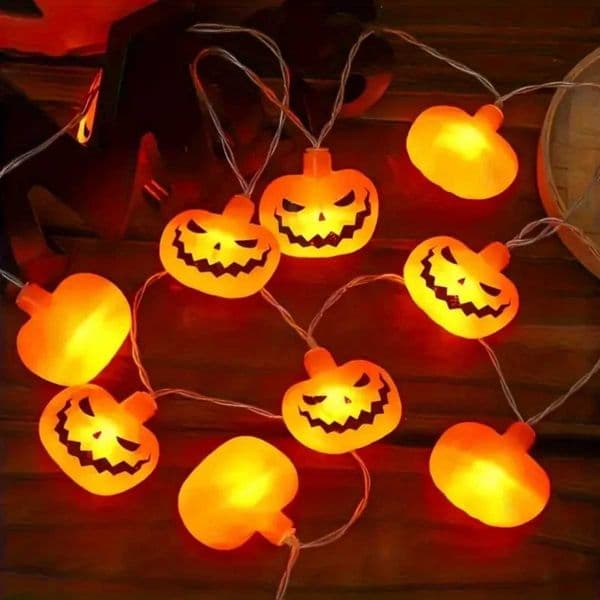 1pc Halloween 10/20 LED Single Layer Pumpkin String Lights Battery Operated For Home Indoor Outdoor Halloween Party Decoration Z250816