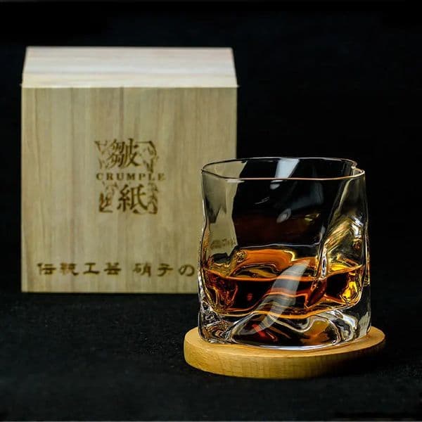 Japanese Edo Crumple Paper Irregular Shape Crystal Faceted Der Whiskybecher Whiskey Whisky Rock Glass Artwork Wine Cup 250815
