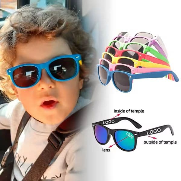 Wholesale girls boys baby summer glasses custom logo sunglasses 2025, 4-8 years old children use, cool and super cute. Y260127