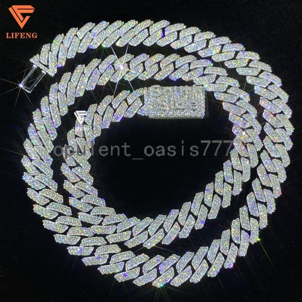 Ready to Ship 925 Silver VVS Chain Moissanite Hip Hop Miami 12mm Cuban Link Necklace for Men Diamond Tester Necklace