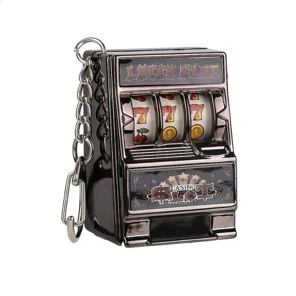 Mini Gambling Slot Machine Key Chains Creative Arcade Pocket Fruit Lucky Jackpot Gadget Antistress Toy Funny Games Keychain Ring 250811