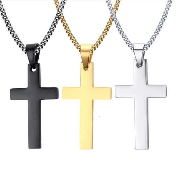 Fashion Stainless Steel Cross Pendant Necklace For Women Men Link Chain Charm Necklace Cool Boys Girls Punk Hip Hop Jewelry Gift XJ250816