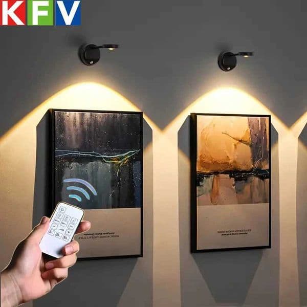USB Rechargeable Intelligent Human Sensing Wireless Wall Light Dimmable LED Spotlight for Lighting Paintings Pictures Spotlights X250815