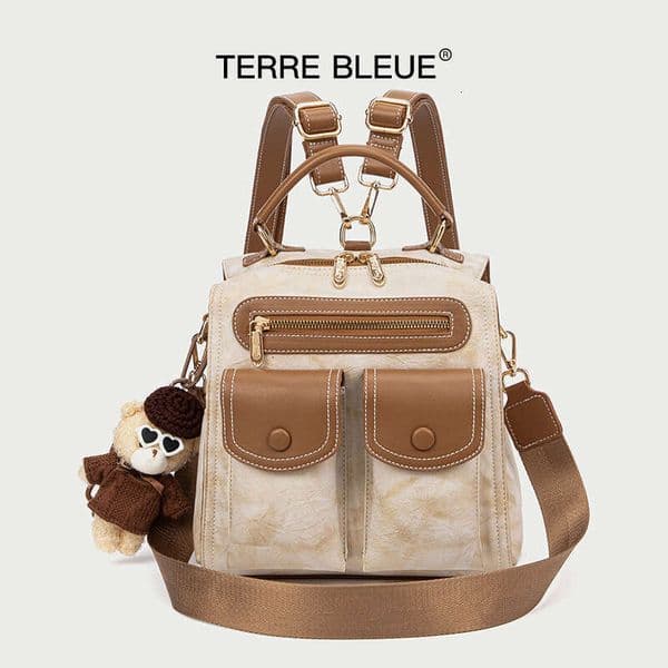 Women's Shoulder Backpack 2025 New Handbag Retro Double Pocket Luxury Commuting Travel Fashion Large Capacity