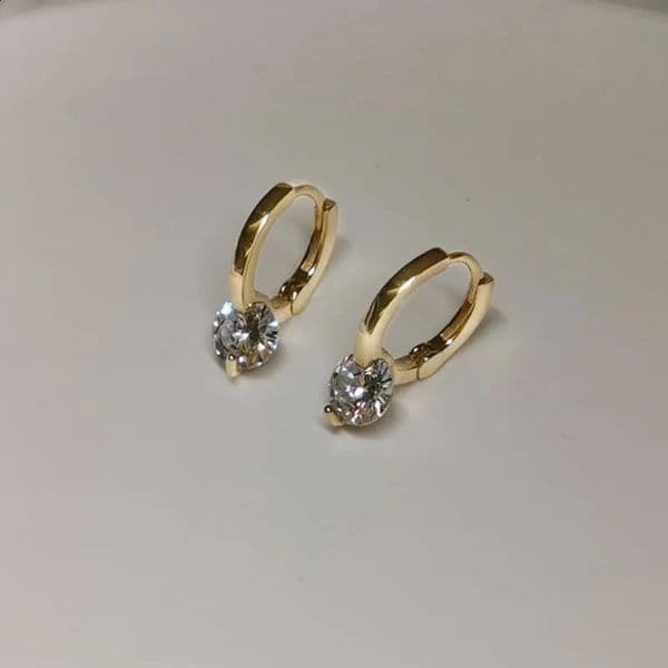 REETI 925 Sterling Silver Cubic Zirconia Round Pendant Hoop Earrings For Women Huggie Earring 250815