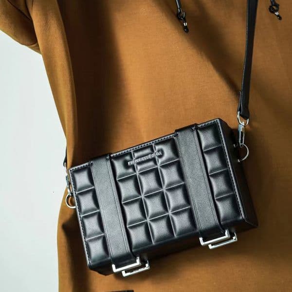 Luxury Brand Designer Bag High-End Feel Unisex Box Bag 2023 New Ins Style Diamond Small Square Bag Chocolate Block Single Shoulder Crossbody Small Bag