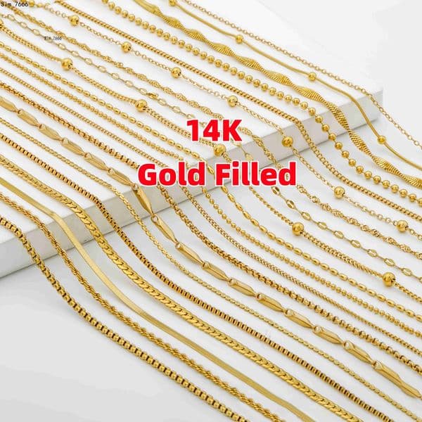 Jewelry Wholesale 14 K Gold Chains Necklace Gold Filled for Women Men Charms for Jewelry Making