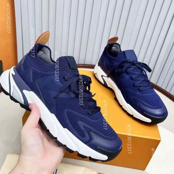 Newest Men Runner Tatic Sneaker Top Quality Knit Running Shoes Designer Trainers Calf-leather Trim Slip-on Easy Shoes Fashion Hiking Shoes 38-45