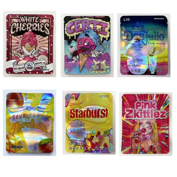 New Designs Cartoon Cake Mylar Bags 3.5g Smell Proof Pouch Soft Touch Empty Zip Lock 3.5 Plastic Package Pouches Storage Packagng Candy case 0.125oz