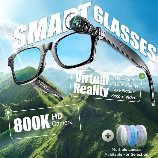 Meta Glasses 2025 Smart Glasses AI Translation Video Bluetooth Call Headphones Voice Assistant Outdoor Sport Sunglasses HD 800W Camera