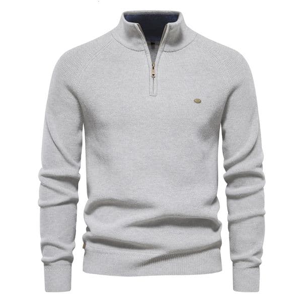 Autumn Cotton Zipper Cardigans for Men Fashion Casual Social Sweaters High Collar Warm Winter Knitted Sweater 250818