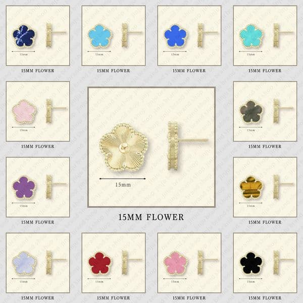 designer for women moissanite high end 15mm clover stud perfect flower charm earrings wholesale jewelry lady earings