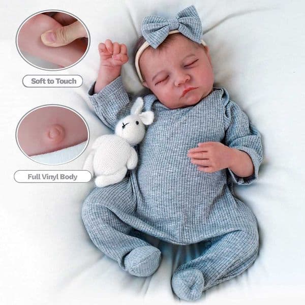 45cm Full Body Silicone Sleep Girl That Looks Like a Real Boy Lifelike Newborn Babies Toddler Doll Gift Z250818
