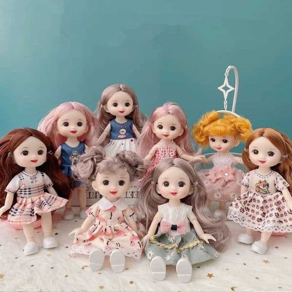 16cm BJD Doll 13 Joint Cute 3D Brown Eye Dress Up Fashion Baby with Clothes Shoes Childrens DIY Toy Girl Gift Z250818