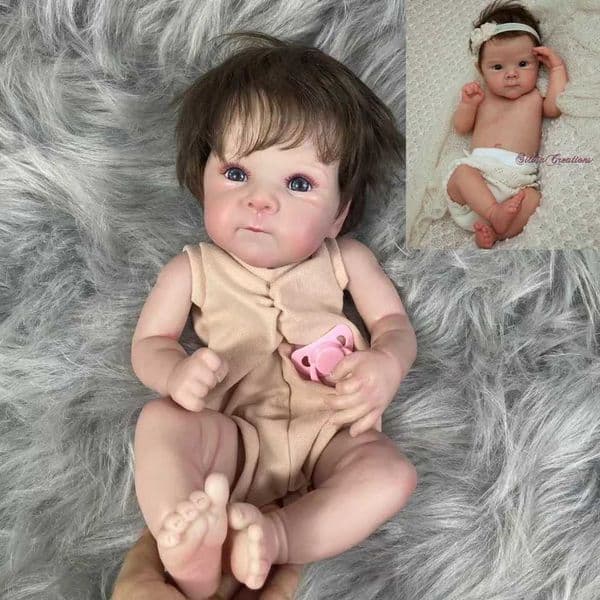 19 Inch Painted Vinyl Reborn Doll Kit Bettie With Hair Transplant and Eyelashes 3D Painted Skin Visible Veins Handmade Mold Z250818