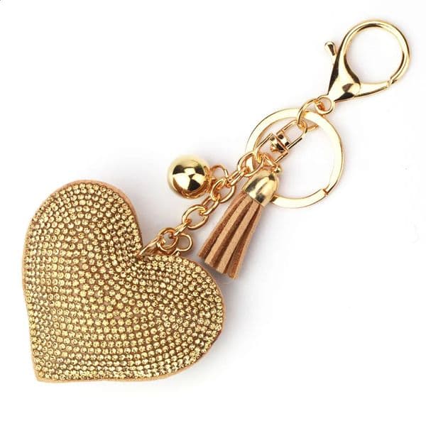 40 Styles Heart Shape Crystal Keychain Pendant for Women Bag and Car with Metal Keyring Key Accessories 250818