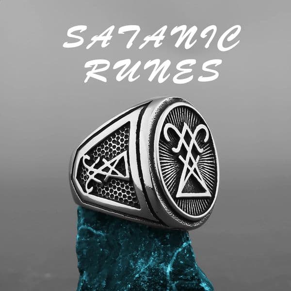 Religion Satan Lucifer Ring Mens Gothic Stainless Steel Wicca Personality Finger Accessories Biker Party Club Ring Jewelry 250812