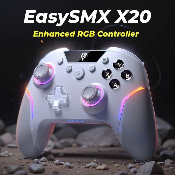 EasySMX X20 Wireless Gamepad Enhanced Controller Compatible with PC/NS/TV/Phone/Laptop Hall Micro Triggers Joystick RGB Effect 250813