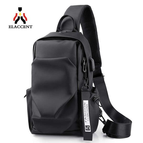 New Men's Chest Fashion Crossbody Simple Portable USB Charging Port Casual Small Backpack Travel Small Shoulder Prettry Style Female Mini Handbag Phone Bag
