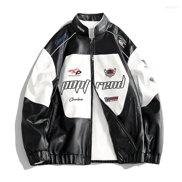 Men's Jackets Leather Jacket Embroidered Pu Caot For Men Women Baseball Clothing Couples Motorcycle Flight Clothes