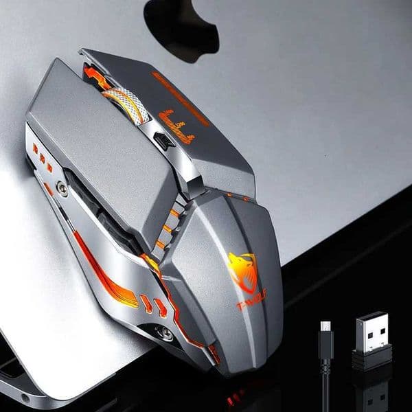 Four Gear DPI Adjustment Thunder Wolf Q15 Charging Mute Wireless Mouse Laptop Peripherals Office Games USB Mouse XJ250819