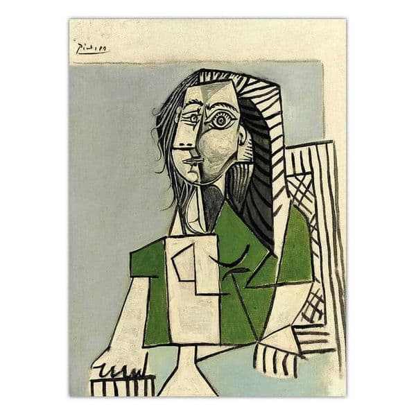 2026 Spanish Art Giclee Print Canvas With Picasso Abstract Painting As Center Piece. An Old Man Playing The Guitar. Free Shipping