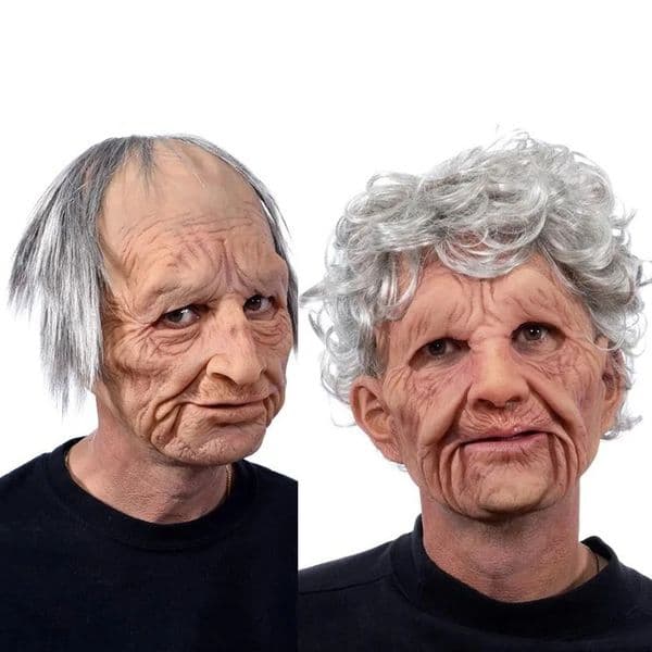 2025 April Fools Day Wrinkles Head Full Mask Party Supplies Horror Cosplay Props Old Man Mask Halloween Party 250818