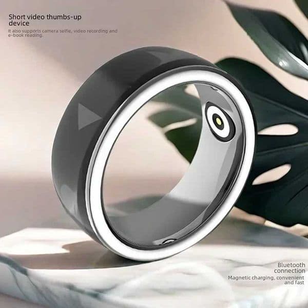 Black Tech Magnetic Charging Smart Ring for Photo Remote Control Short Video Ring Mobile Phone Screen Scraper App Page Turner W250819