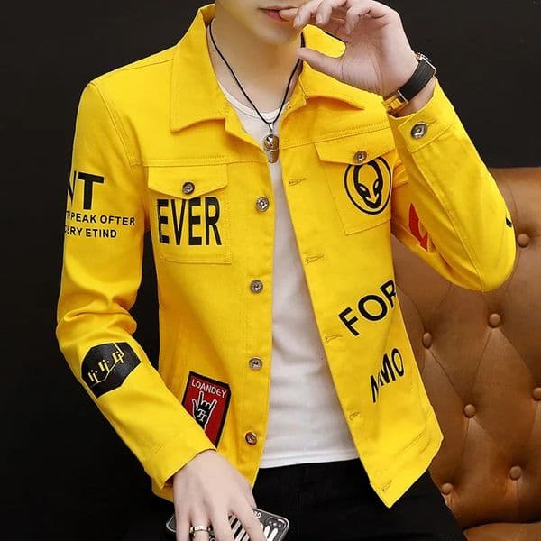spring autumn Mens Casual Cotton Denim Jacket Classic Style Fashion Slim Washed Retro Letter printing Jean Casual Coats 250819