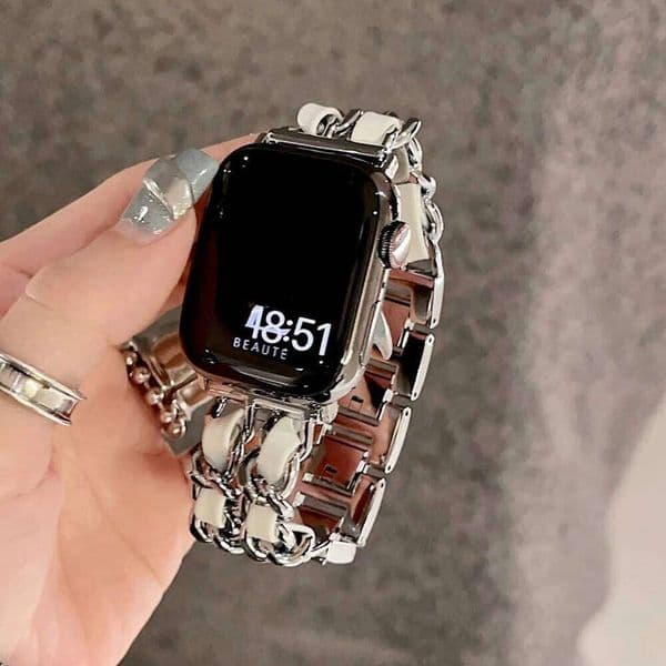 Metal Chain Apple Watch Band for iWatch Series 9 Ultra 8 7 SE 6 5 40mm 41mm 42mm 44mm 45mm 46mm