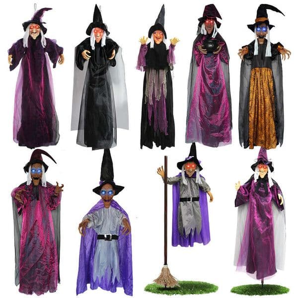 Ghost Witch Series Voice-Controlled Moving Mouth Glowing Screaming Escape Room Halloween Horror Props