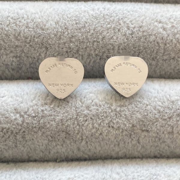 Silver Color Luxury Designer Stud Earrings Chic Simple Heart Earrings Stainless Steel Fashion Earrings For Women Wholesale