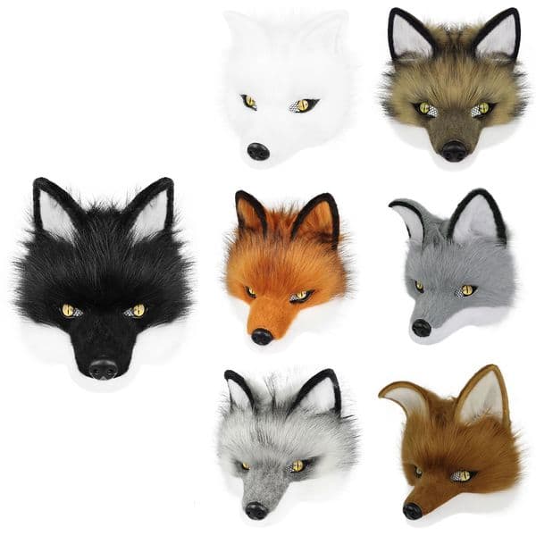 Wolf Mask Half Face Animal Dog Fox Werewolf Masks for Halloween Party Cosplay Costume Props 250818